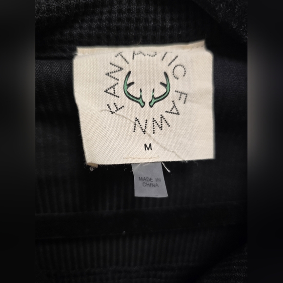 Fantastic Fawn Black Corduroy Jacket with Red Sequins Lip Design Size Medium - Picture 8 of 8